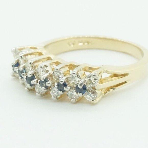 Estate Sale 14k Yellow Gold Diamond Cluster Ring .75 ctw Vintage Style Size 7 - Picture 2 of 5